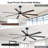  72" Large Ceiling Fan with Light and Remote, 6-Speed Quiet Reversible DC Motor, 3CCT LED, Black/Walnut Finish