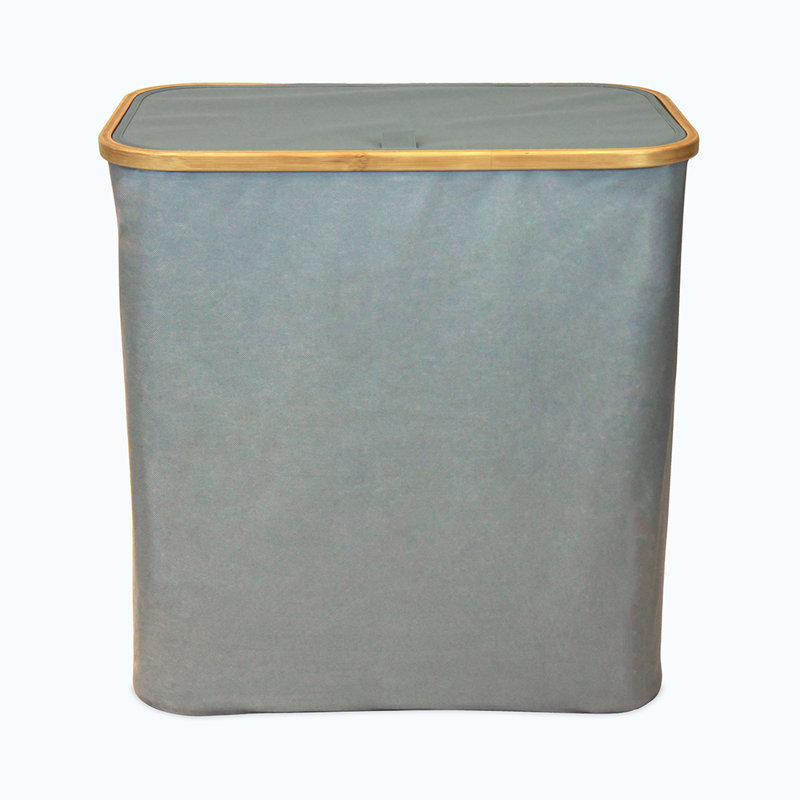 Fabric and Bamboo Laundry Hamper