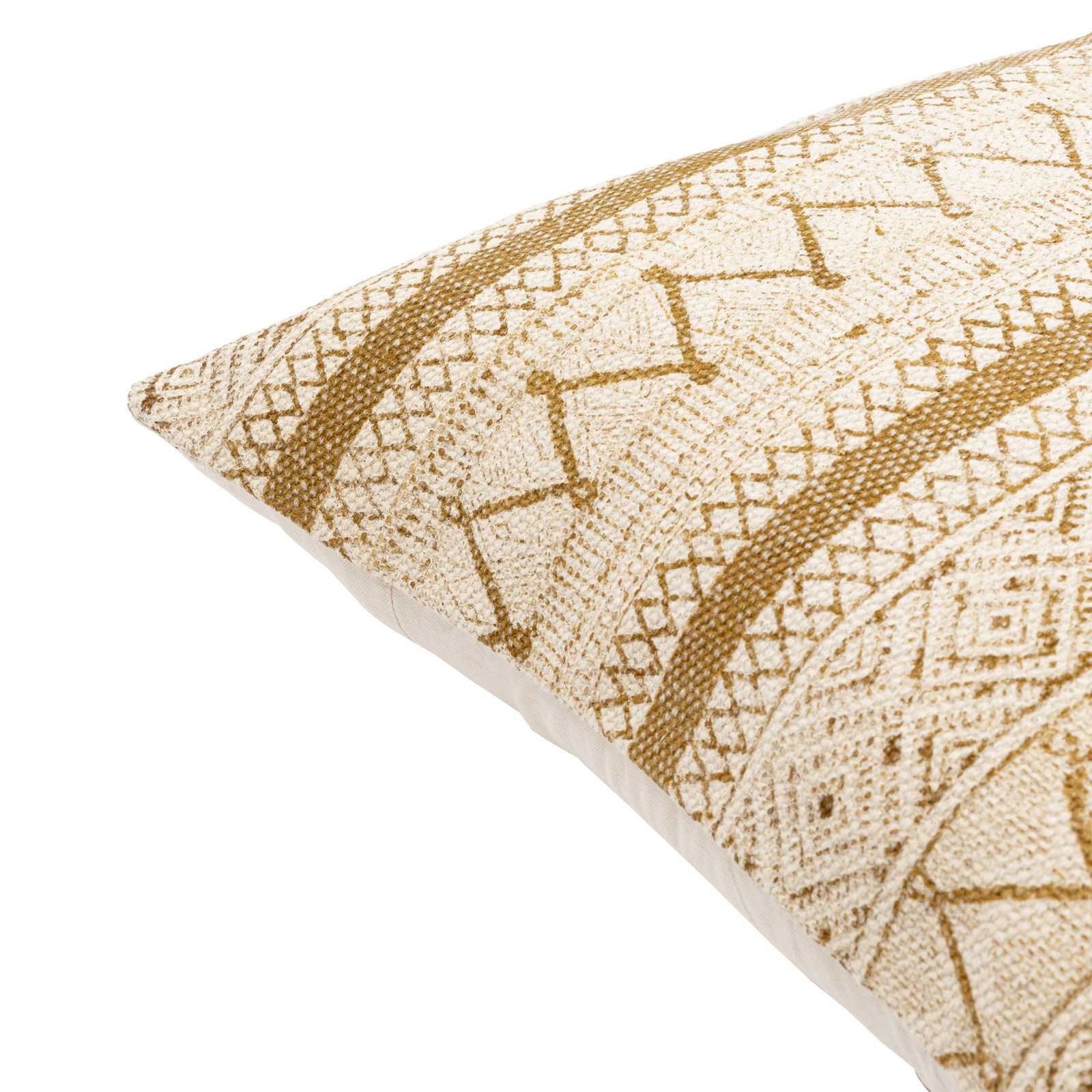 Zetta Geometric Cotton Throw Pillow, Pillow Cover Only - No Insert, 18" x 18", Light Beige/Tan