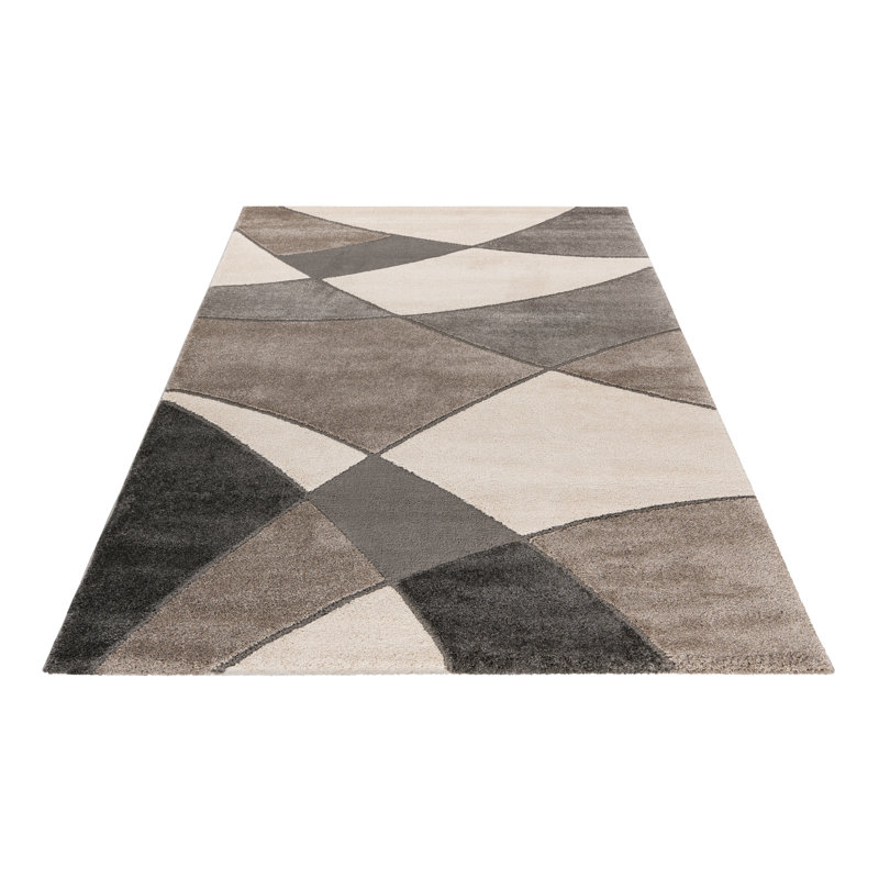 Frisco Geometric Area Rug, Rectangular 120 x 170cm, Grey/Brown/Blue