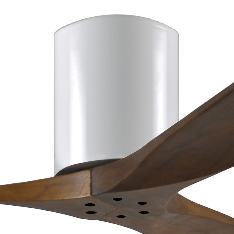 Irene Ceiling Fan, Gloss White, Walnut Tone, 52"