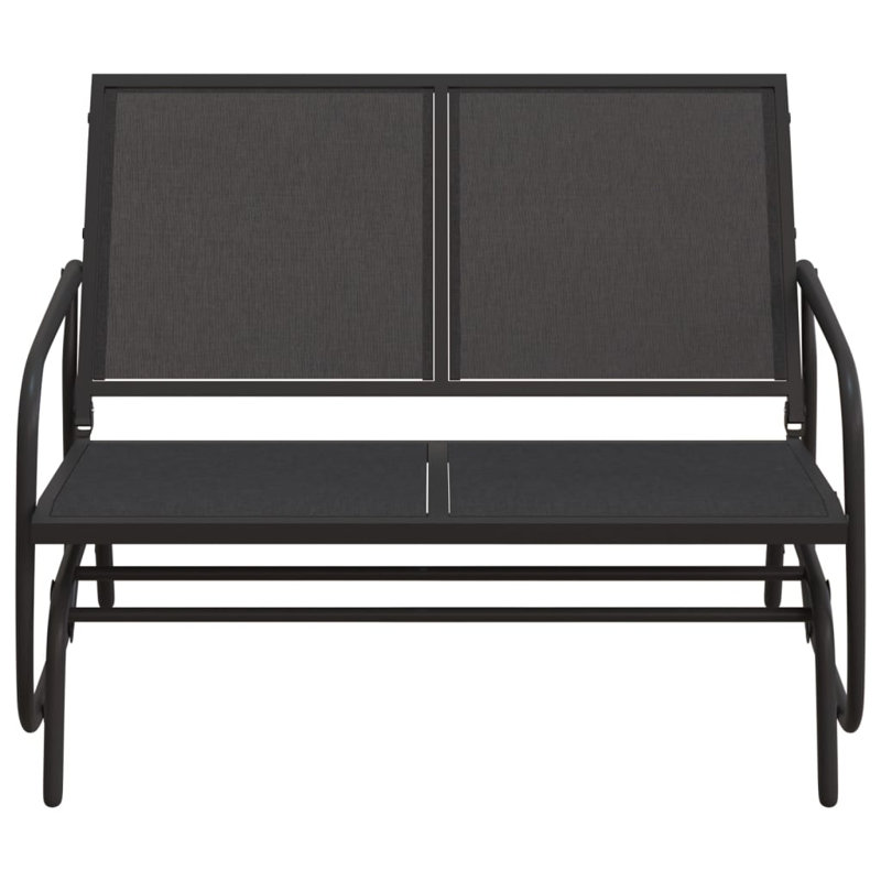 Fauteuil oscillant d'extérieur en acier Abhijot, Noir