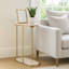 Table d'appoint Apolaya Elegant Quartz - Table de bout étroite pour le salon et la décoration intérieure - 24 po, rose