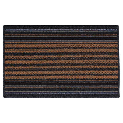 Tapis rayé gris foncé