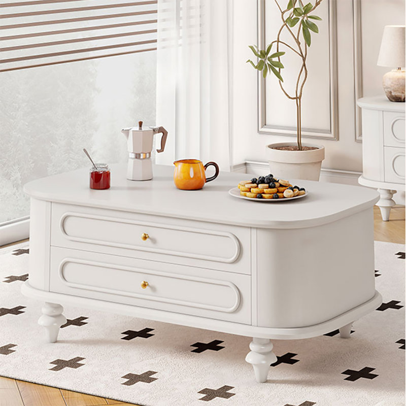 Table basse rétro, Crème, crème
