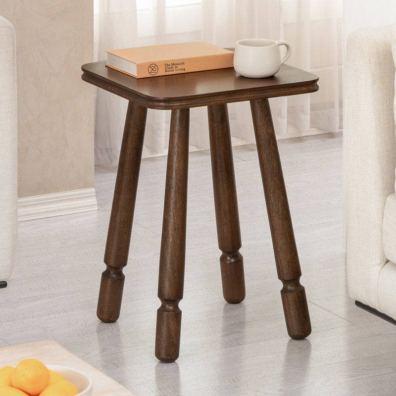 Bartholomeo Solid Wood Side Table, Hazel Brown