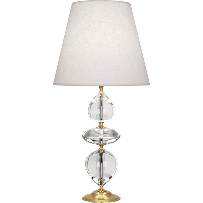 Lampe de table 30,75 po Williamsburg Orlando, Laiton moderne, Lin huître