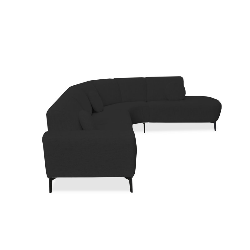 5 Seater Corner Sofa , Left Hand Facing, Black