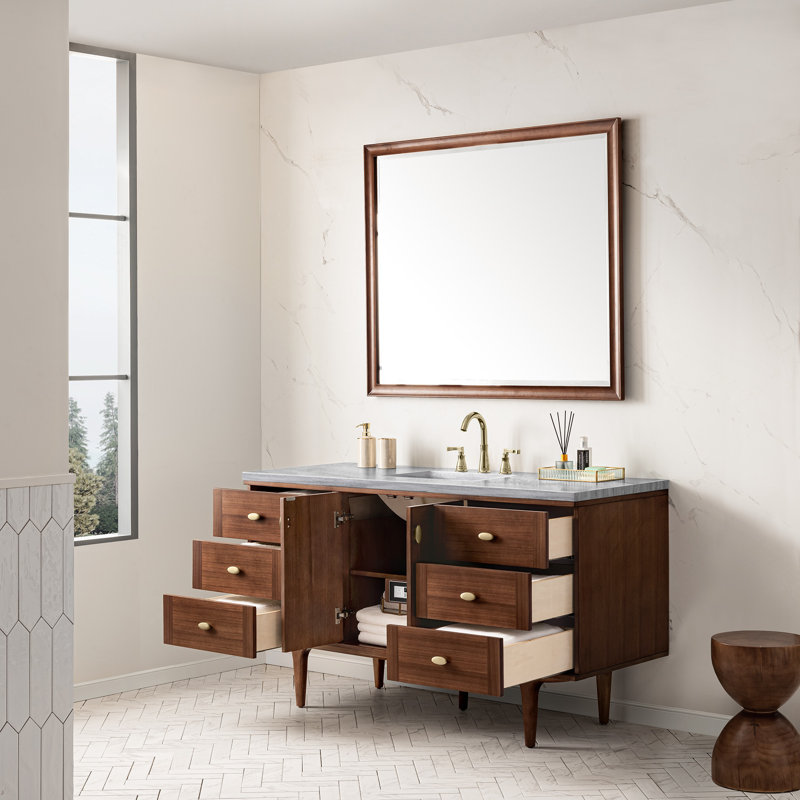 Aliza 60" Single Bathroom Vanity Set, Eternal Marfil, 8" Widespread