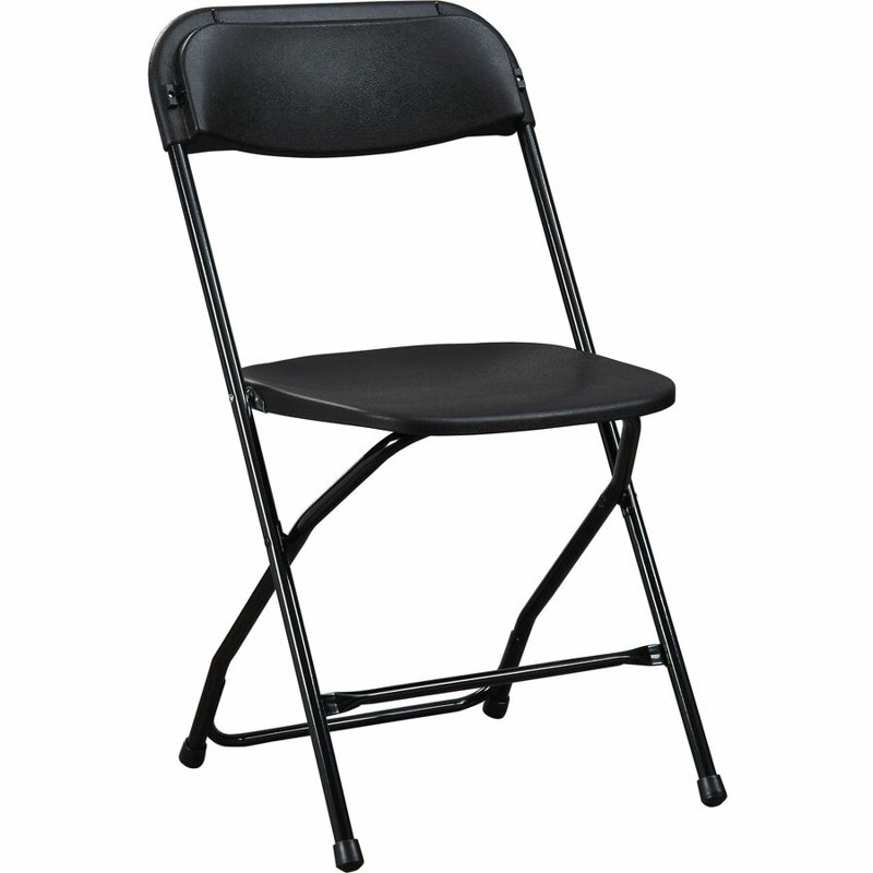 Chaises pliantes moulées par injection - Base en X - Noir - Plastique - 4 / carton