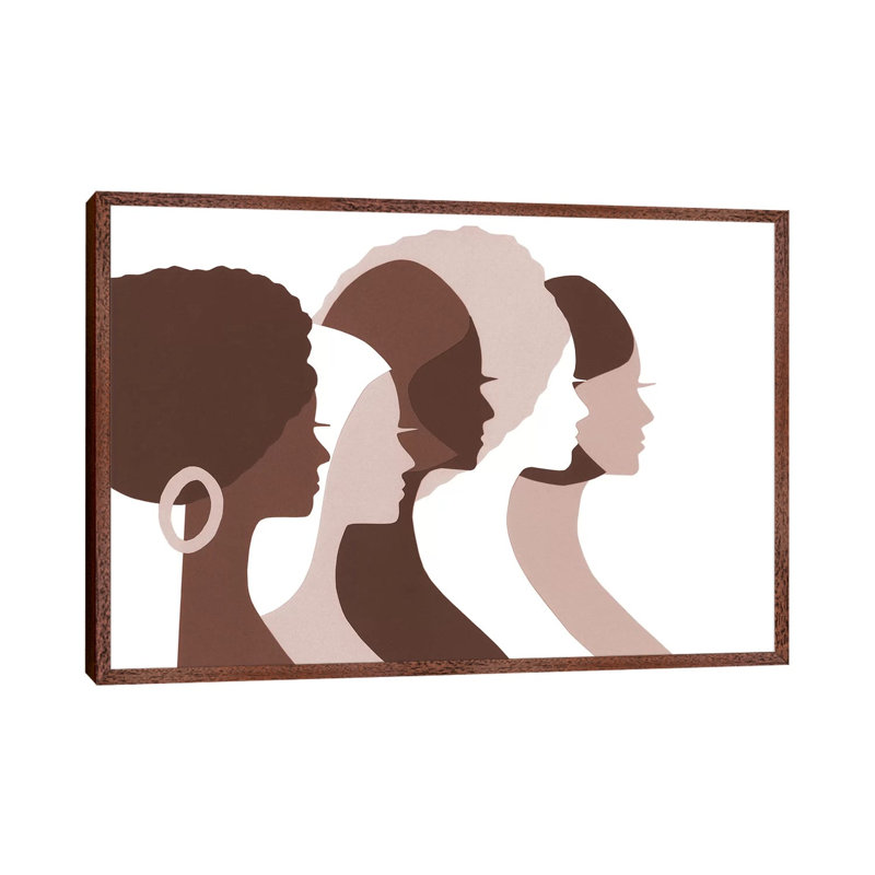 Women Of Color Profiles In Brown by LouLouArtStudio - Print on Canvas, 45.72cm H x 66.04cm W x 3.81cm D