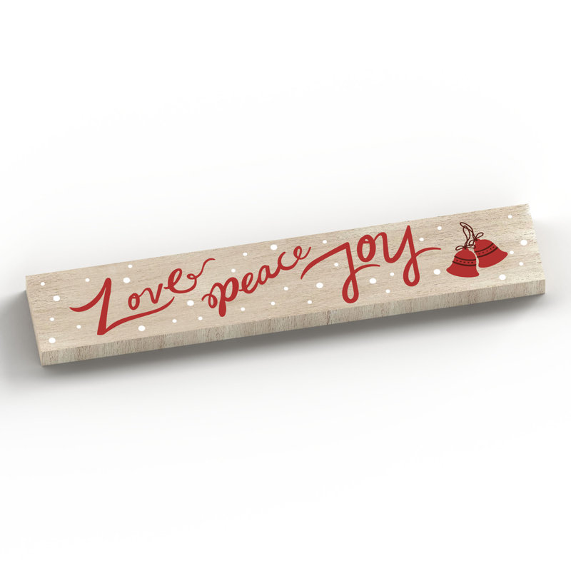 Giesen Love Peace Joy Festive Bells Christmas Wooden Memento Letter Block