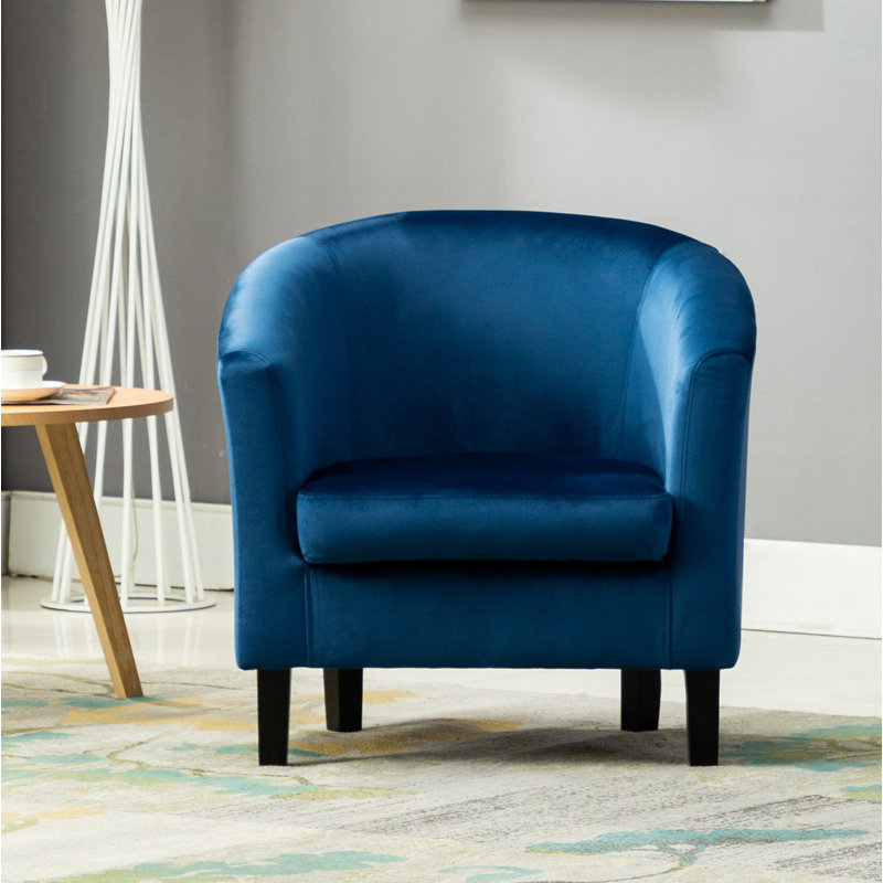 Petty Upholstered Barrel Chair, Blue