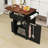 Wooden Kitchen Island with Drop Leaf, Drawer and Shelves-128976004