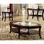 Table d'appoint contemporaine avec plateau en verre biseauté et tablette inférieure en bois massif, 71 cm (L) x 61 cm (l) x 61 cm (H), idéale pour un salon ou une pièce ouverte de 61 cm de hauteur.