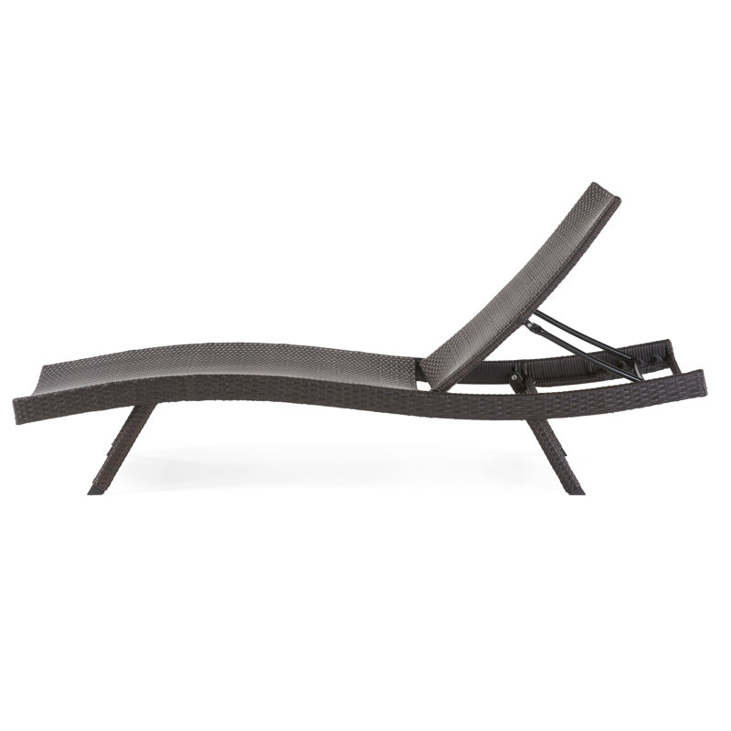 2 chaises longues brunes en PE multicolore - Confort extérieur, réglables pour l'extérieur multi, 2 pièces, assise