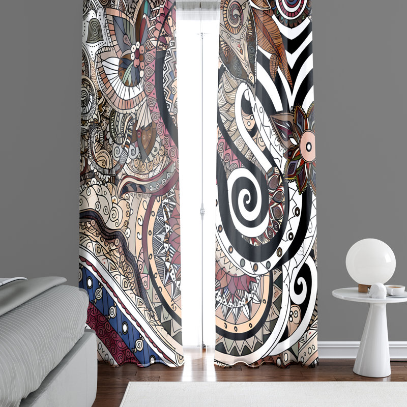 Paire de rideaux en polyester Choun, L 20 po x L 52 po