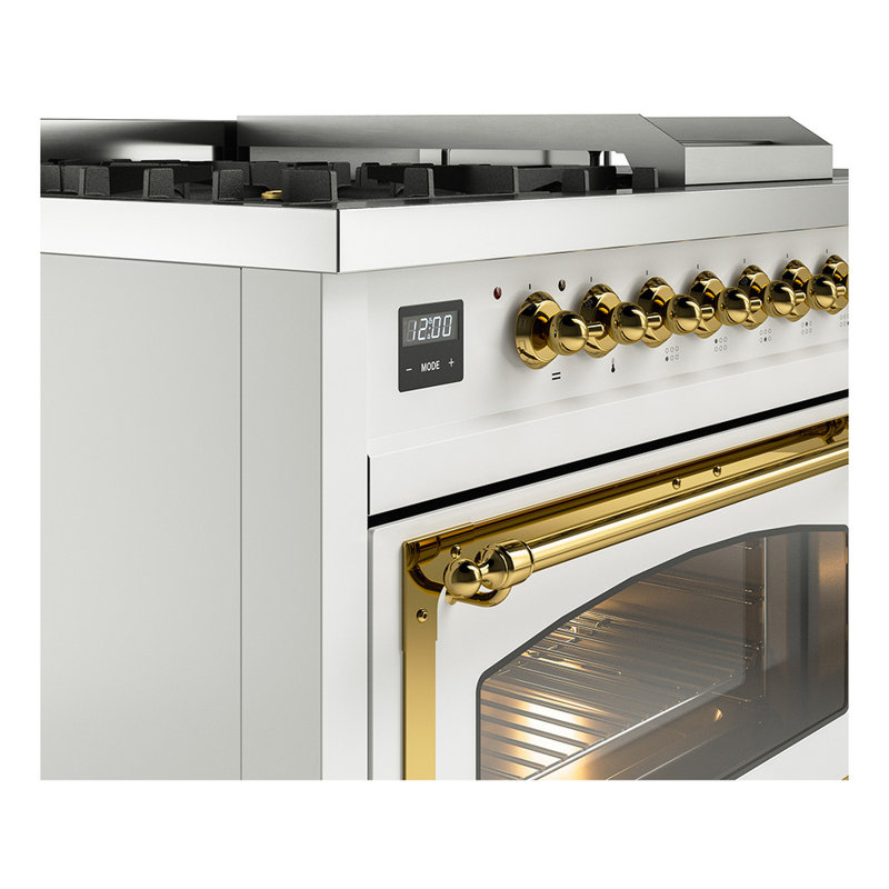 ILVE Nostalgie II Noblesse 48 inch Dual Fuel Range, Brass, Liquid Propane