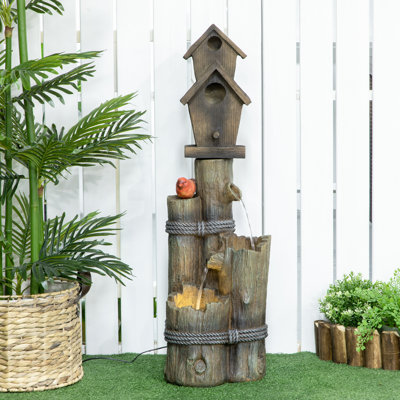 Outdoor Weather Resistant Floor Fountain with Lights