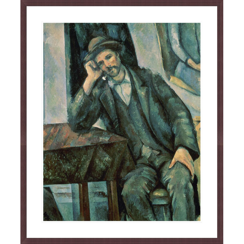 «Man smoking a tuyau» par Paul Cézanne, impression giclée sur cadre, H 32,27 po x l 41,5 po