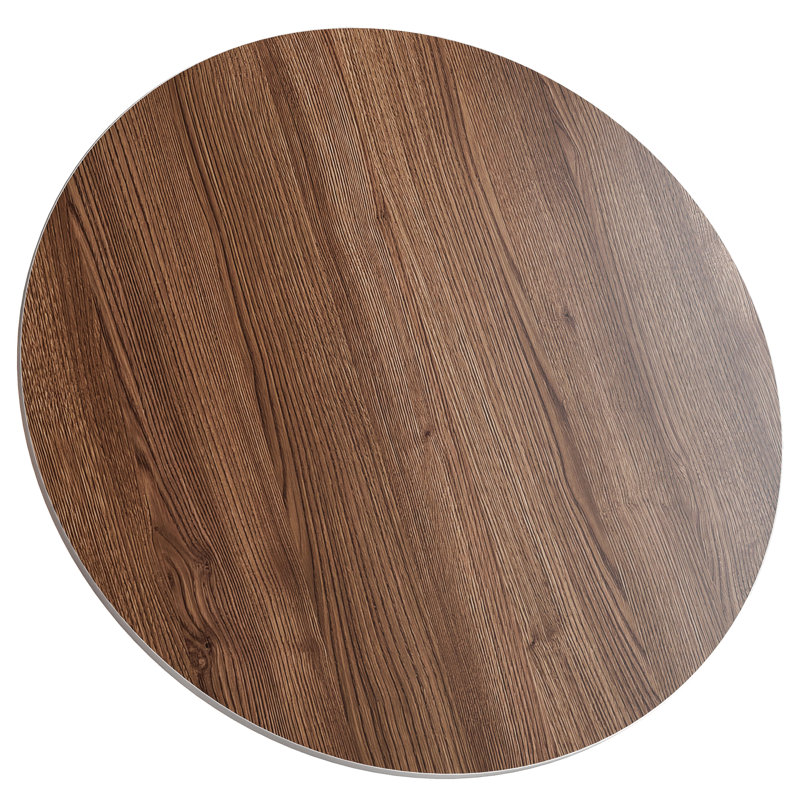 Round Sintered Stone Wood Grain Table Top, 0.43" H x 31.49" L x 31.49" W