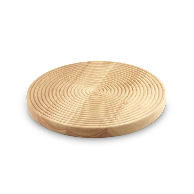 Sur La Table SLT847084 Round Large Chopping Board for Meats, Vegetables and Fruits, 38.1 x 38.1 x 2.5cm, Colour Me Happy, Natural Wood