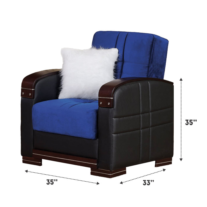 Fauteuil en chenille l 35 po Mears, Bleu
