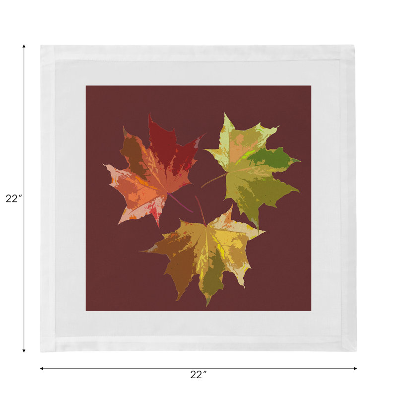 Autumn Leaves Cotton Blend Square Napkins, Porto