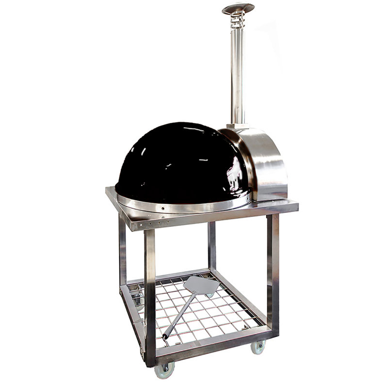 Forno di Italy Woodburning Outdoor Stainless Steel Freestanding Pizza Oven, Red