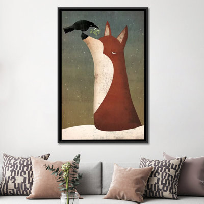 «Fox and Mistletoe», reproduction sur toile tendue