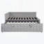 Lit de jour rembourré en L rembourré avec lit gigogne escamotable et ports USB-1085724683