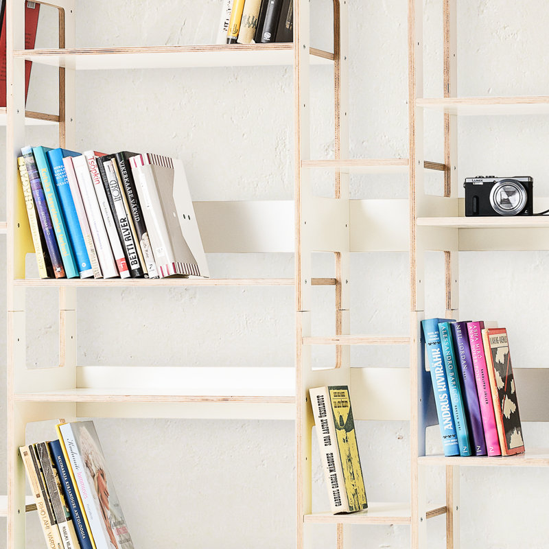 Marlenn 230cm H x 121cm W Plywood Geometric Bookcase