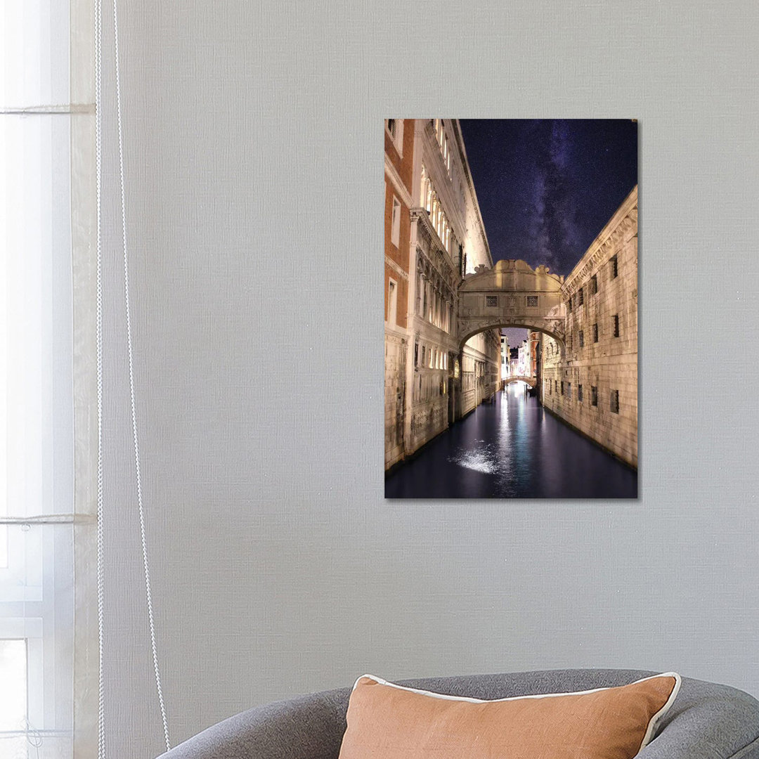 Venice Summer Night, Ponte Dei Sospiri by Florian Olbrechts - Wrapped Canvas Photograph