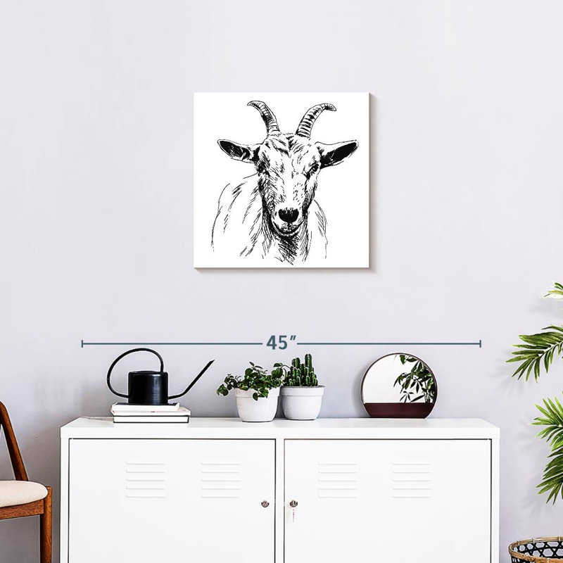 Brampt Horned Goat, 20" H x 20" W