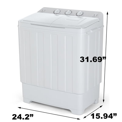 30Lbs High Efficiency Portable Washer  Dryer Combo 19Lbs Washer11Lbs Spinner With Drain Pump
