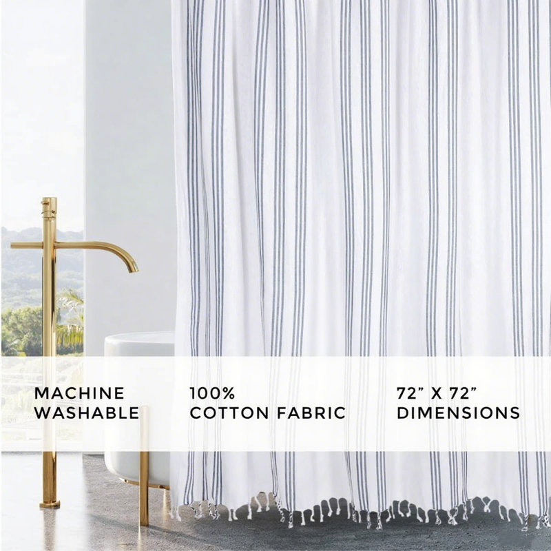 Rideau de douche Modern, Bleu Chambray
