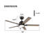 Ventilateur de plafond à DEL à 5 pales Essex avec trousse d'éclairage à télécommande-1474090061-1474090049