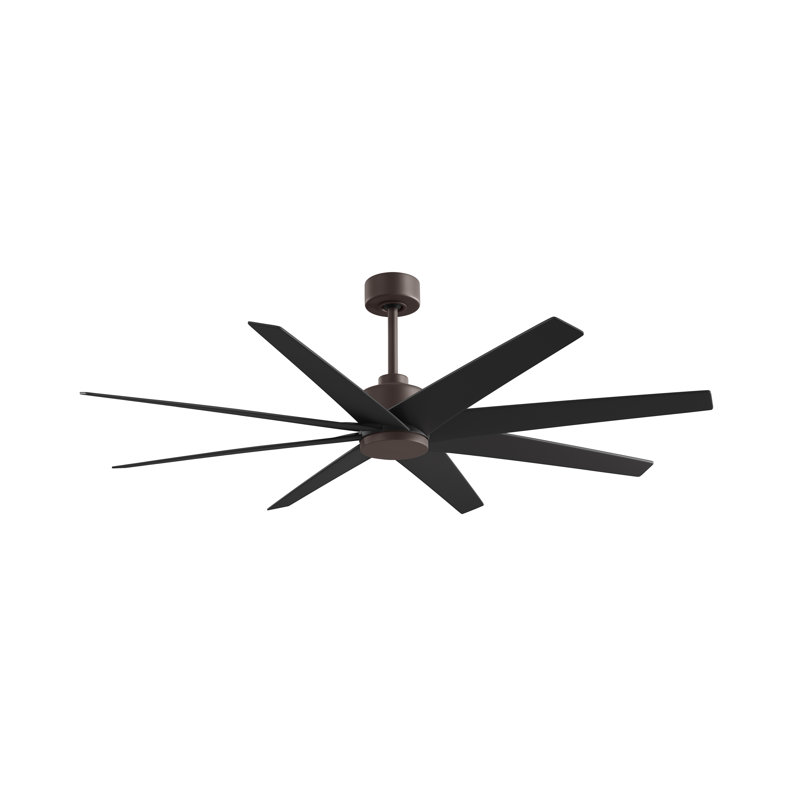 Ariella - Eight Blade Ceiling Fan, Matte Black, Textured Bronze