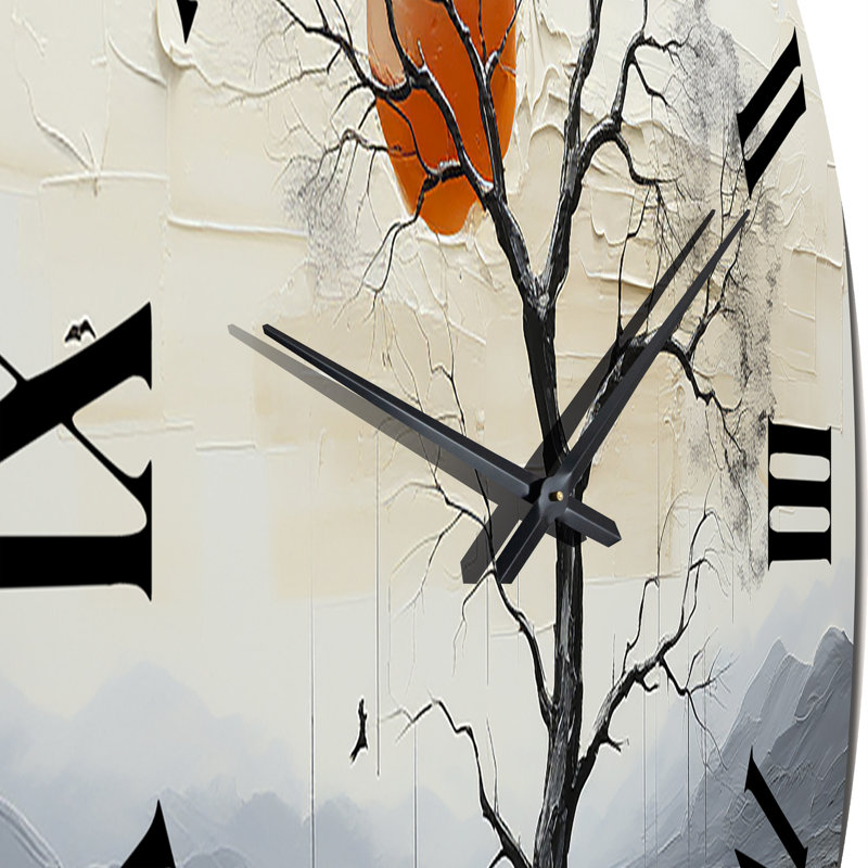 Horloge murale minimaliste grise rouge, Très grand