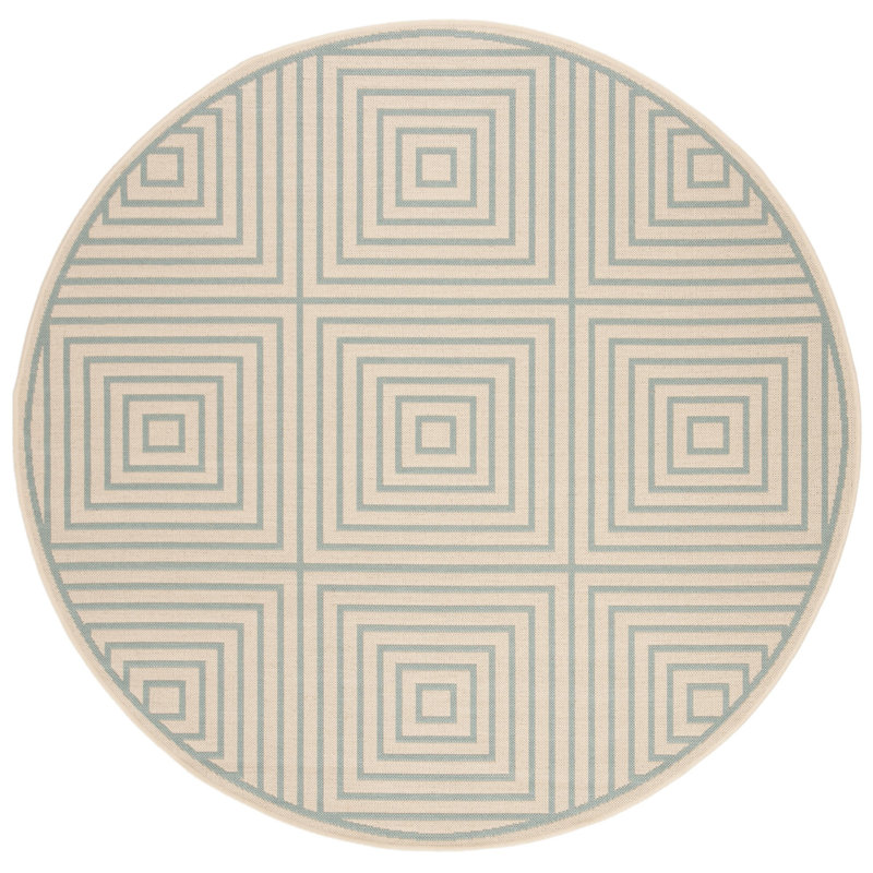 Tapis d'intérieur / extérieur Kelli Linden, Rond 6 pi 7 po