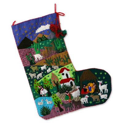 Chaussette de noël en chef de pérou