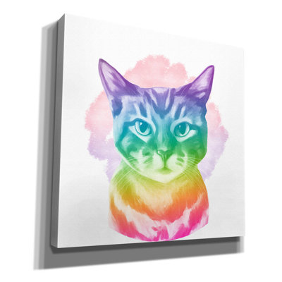 «Faded Kitten» par Dawg Painter, art mural sur toile, 12 po x 12 po
