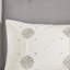 Très grand / très grand lit brodé, literie réversible, tissu de coton et gris, housse de couette 4 médaillons, coton, détail, revers imprimé, collection de literie douce