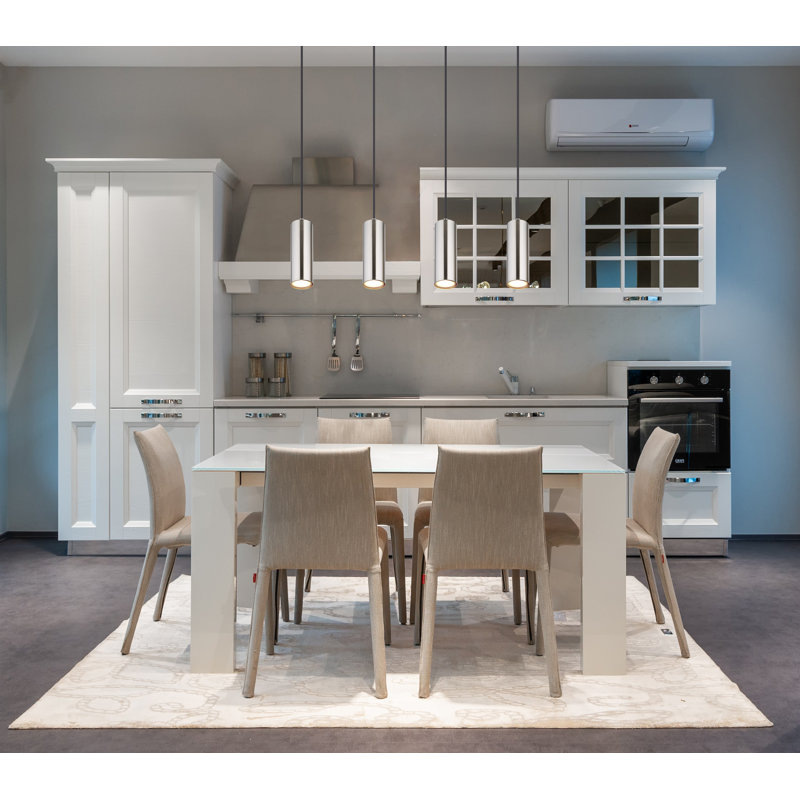 Auryanna 4 - Light Brushed Nickel Kitchen Island Pendant, Yes