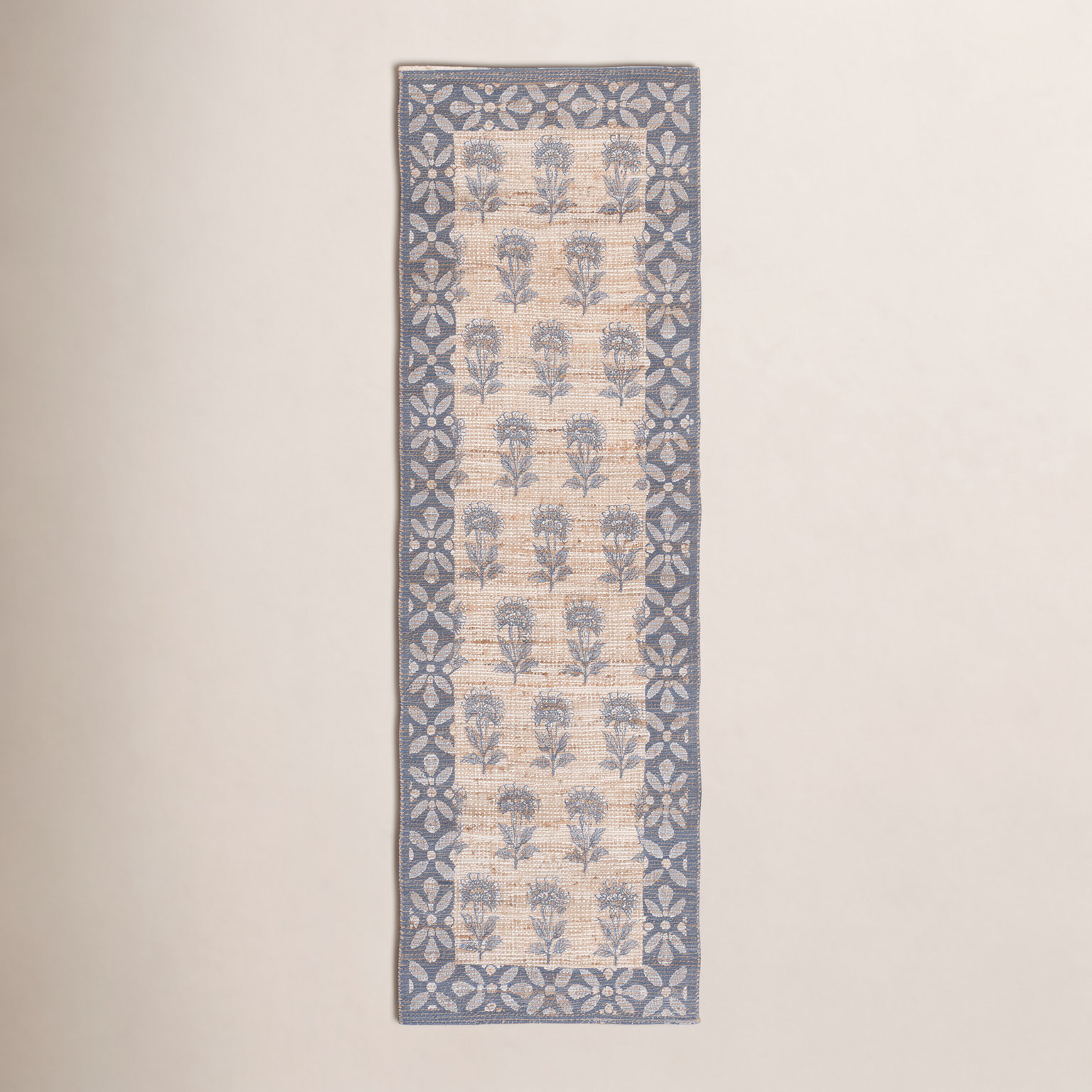 Hand-Woven Floral Performance Rug, Runner 2'3" x 8'