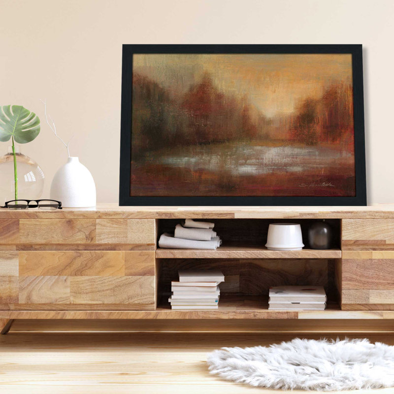 Pluie I - peinture, L 27,5 po x H 21,5 po, Cadre noir