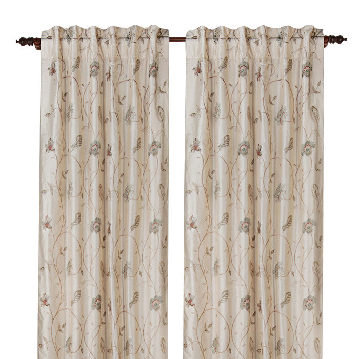 Cutesy Silk Semi Sheer Curtain Single Panel, Watermelon, 50" W x 108" L