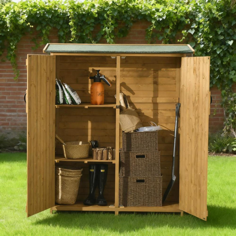 Remises de jardin en bois durable, armoire de rangement extérieure rustique pour outils