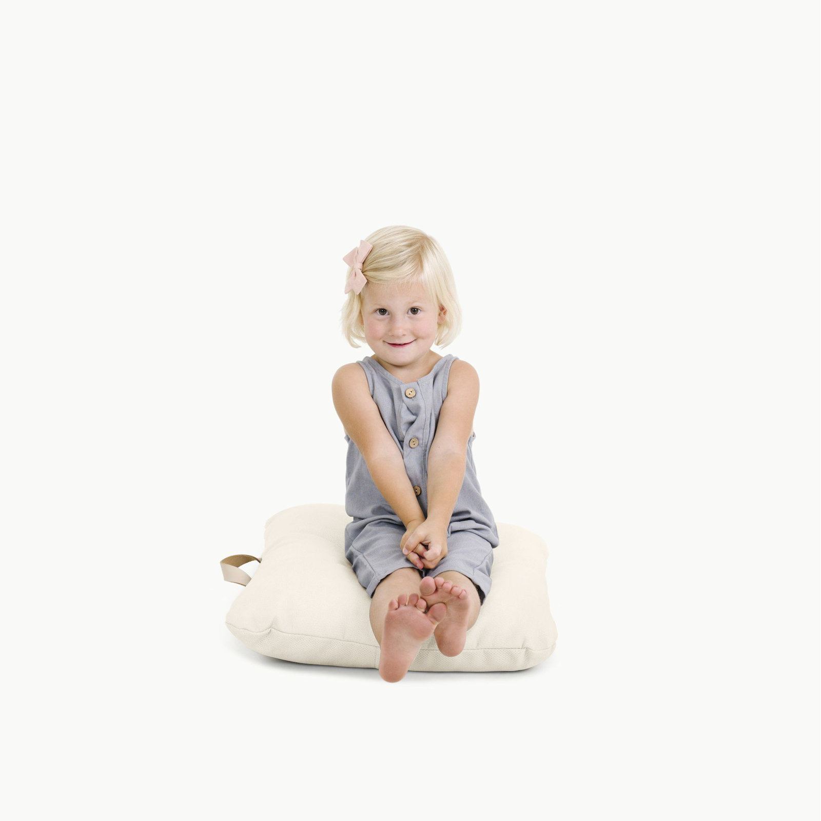 Gathre Kids Floor Cushion, 7" x 18", Ivory