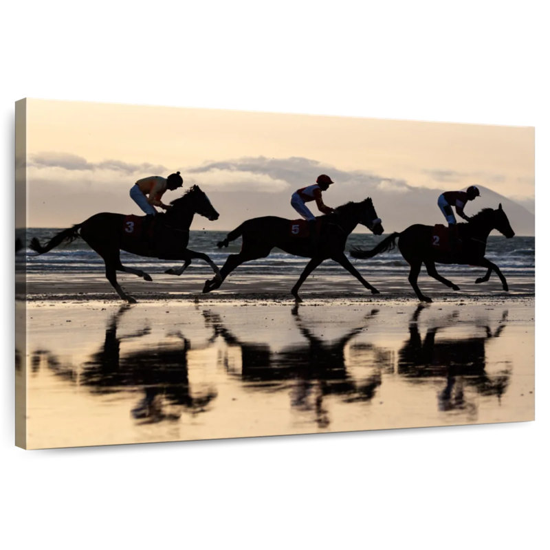 Sirci, course de chevaux en Islande, H 34 po x l 51 po